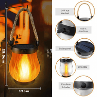LED Flammenlaterne – Solar & USB