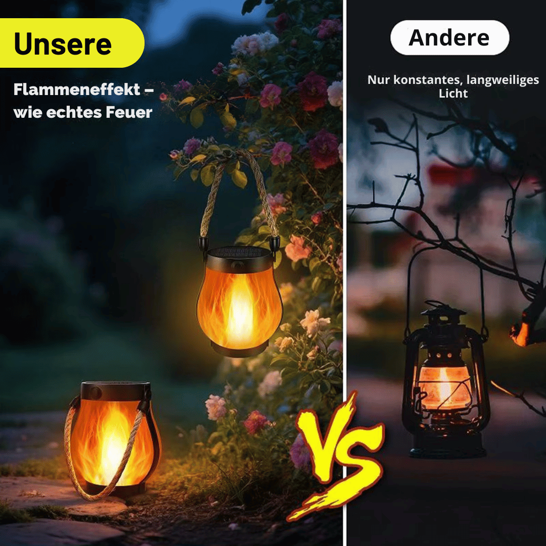 LED Flammenlaterne – Solar & USB